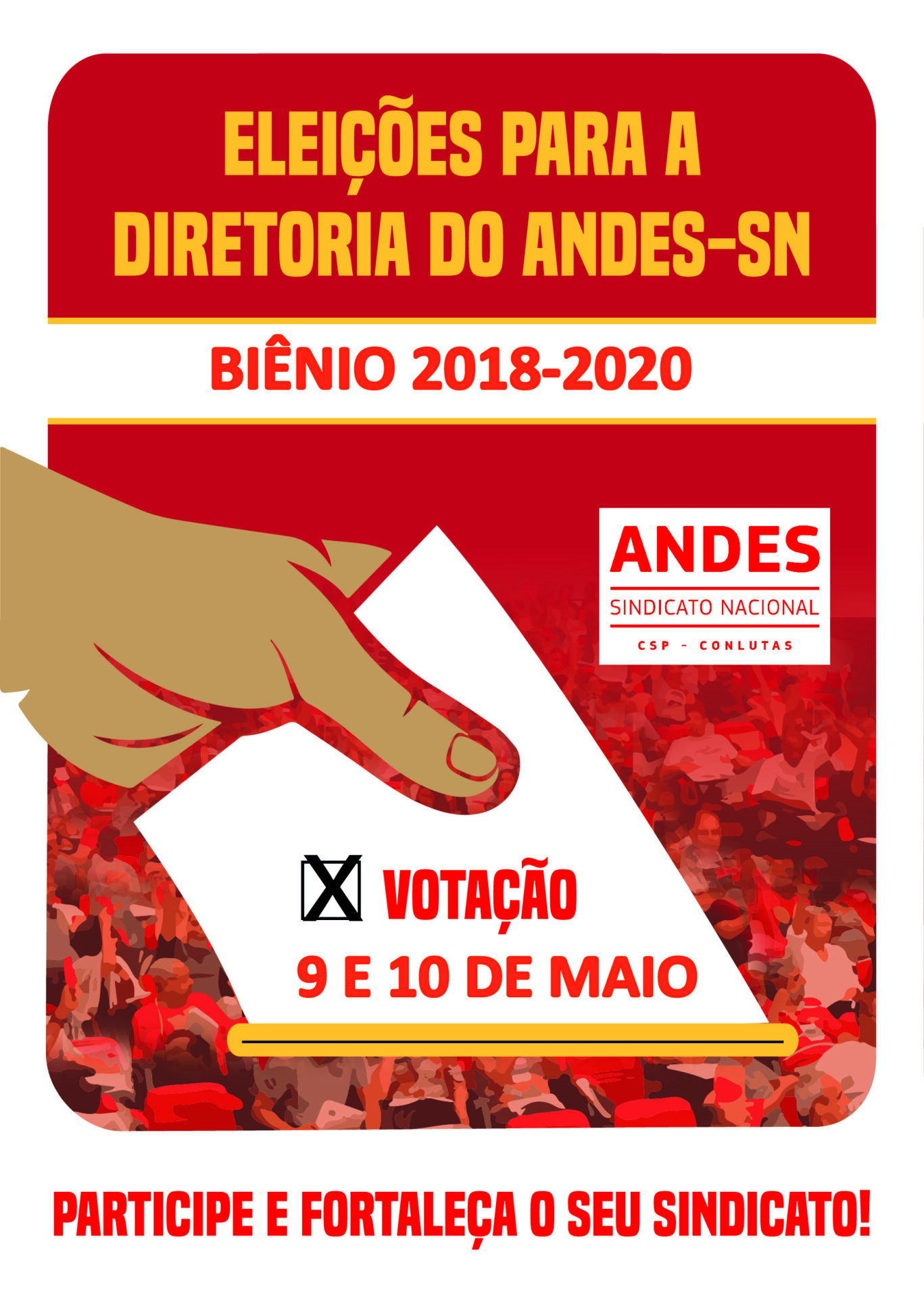 ANDES-SN realiza eleição para nova diretoria nos dias 9 e 10 de maio